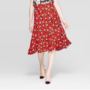 Target Who-What-Wear Red Flower Skirt - SIZE 2